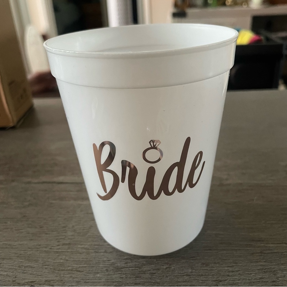 NWOT White and Gold Bride Cup